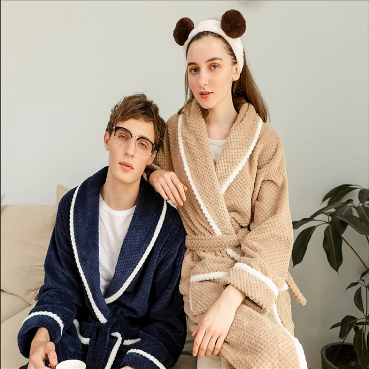 Wholesale good quality egyptian cotton bridesmaid demoiselle roupao de banho long women waffle bathrobe