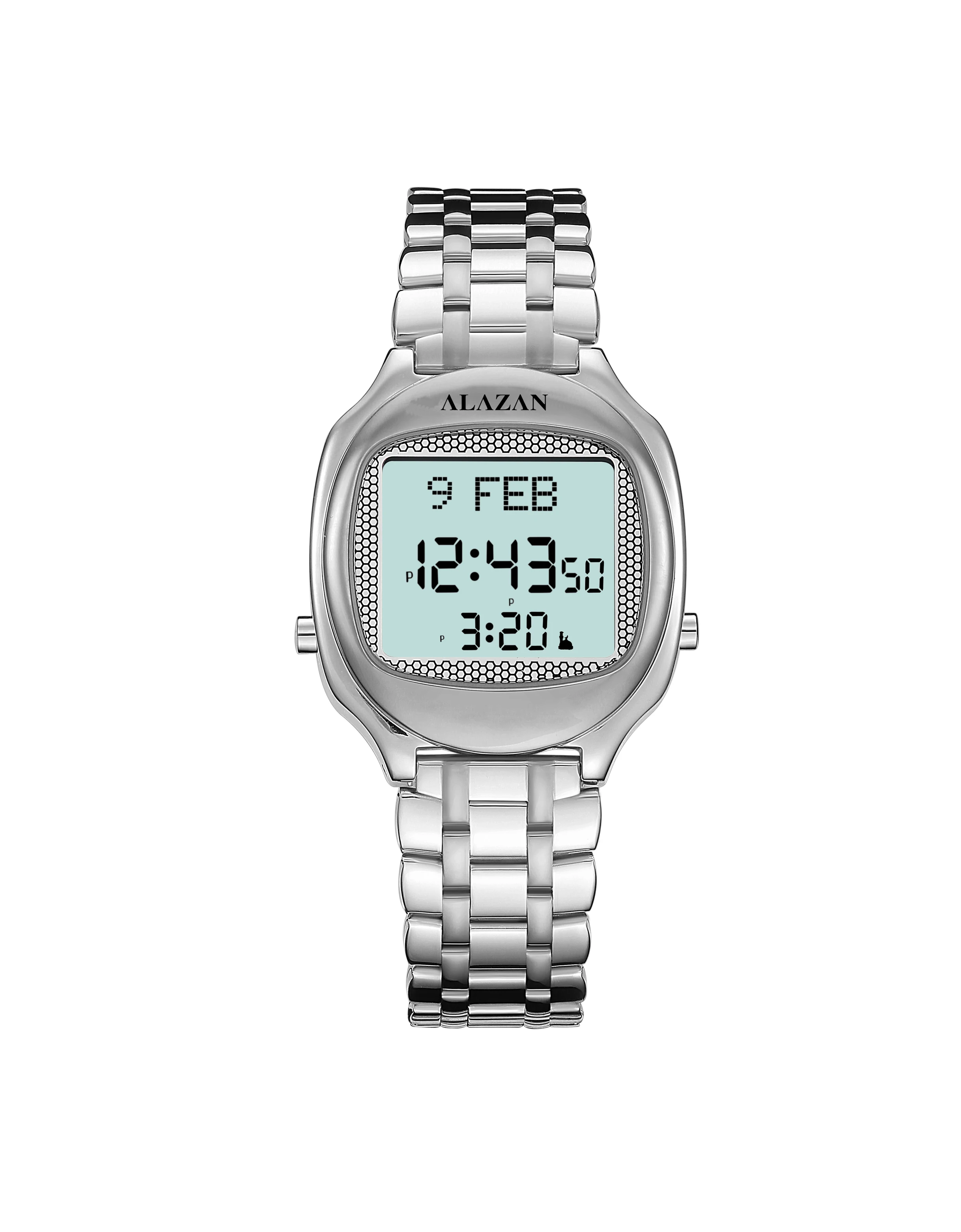 Azan wrist watch Muslim religious Holy Quran Hijri calendar Qibla compass waterproof watch setting hijri calendar