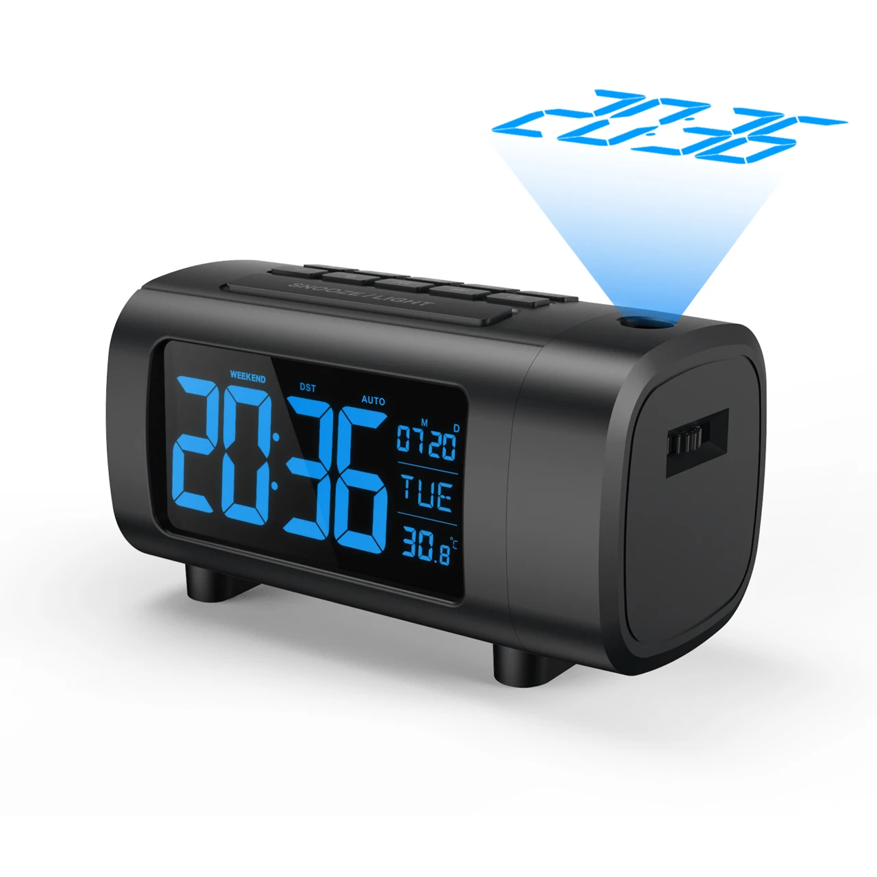 9-Min Snooze Kids Top Seller Digital Sunrise Alarm Clock with Radio and Projector