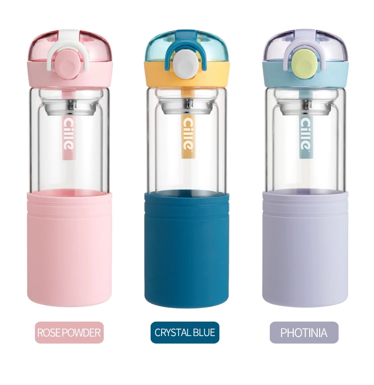 Лидер продаж, стеклянная детская Милая школьная герметичная Изолированная портативная бутылка для воды с логотипом под заказ