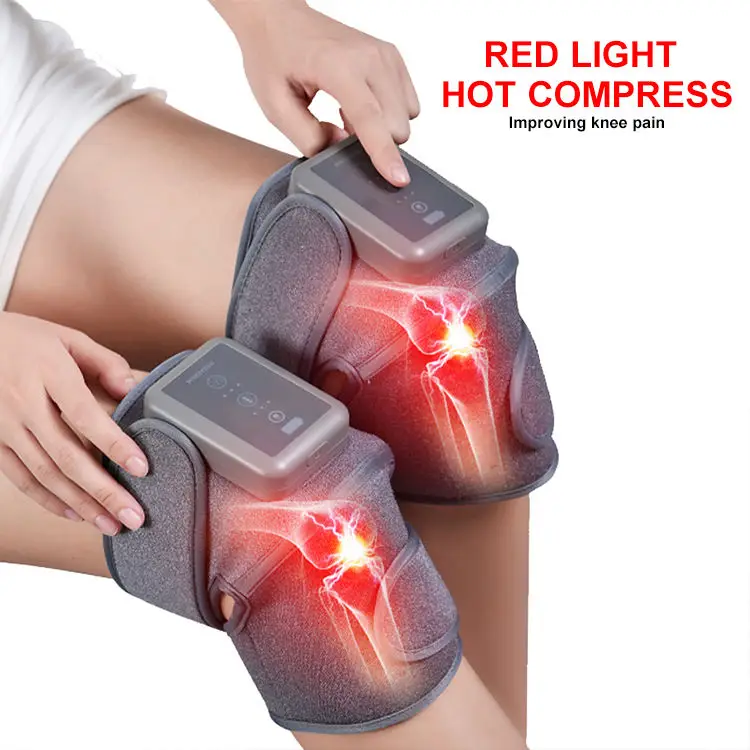 Red Light Therapy Knee Brace Vibration Knee Massage for Pain Relief Rechargeable Near Infrared Light Therapy Device for Knee