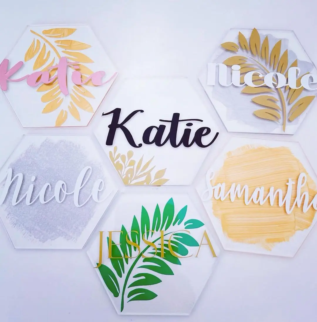 Blank Acrylic Escort Plates Name Cards Clear Place for