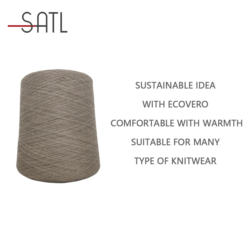 Oem Manufacturing 65%Ecovero Viscose 25%Silk 10%Wool Soft Hand Feeling Semi-worsted Yarn 2/28nm
