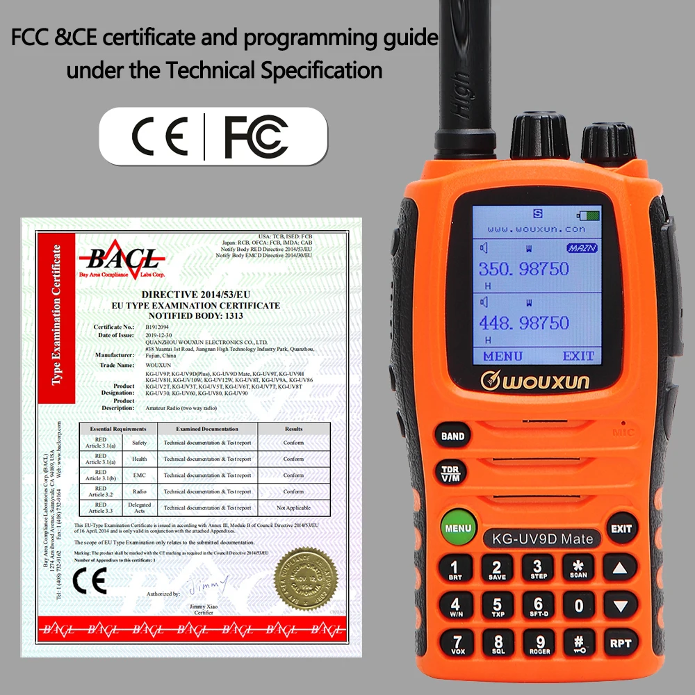 Wouxun KG-UV9D Mate 7bands/Air Band 10W 3200mAh Battery Cross band Repeater Portable Radio Upgrade KG-UV9D Plus Walkie Talkie