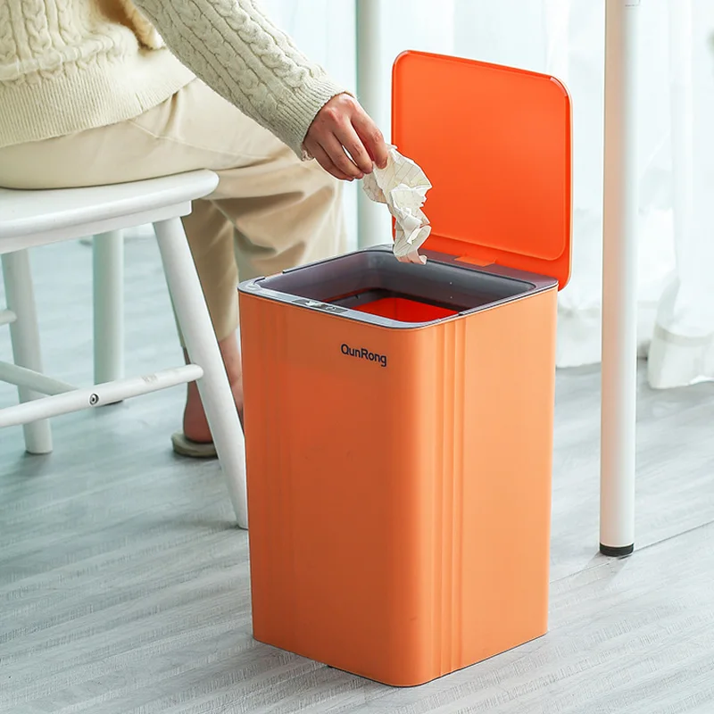 Custom Touchless Garbage Bin ABS Intelligent Induction Electrical Smart Trash Can Automatic