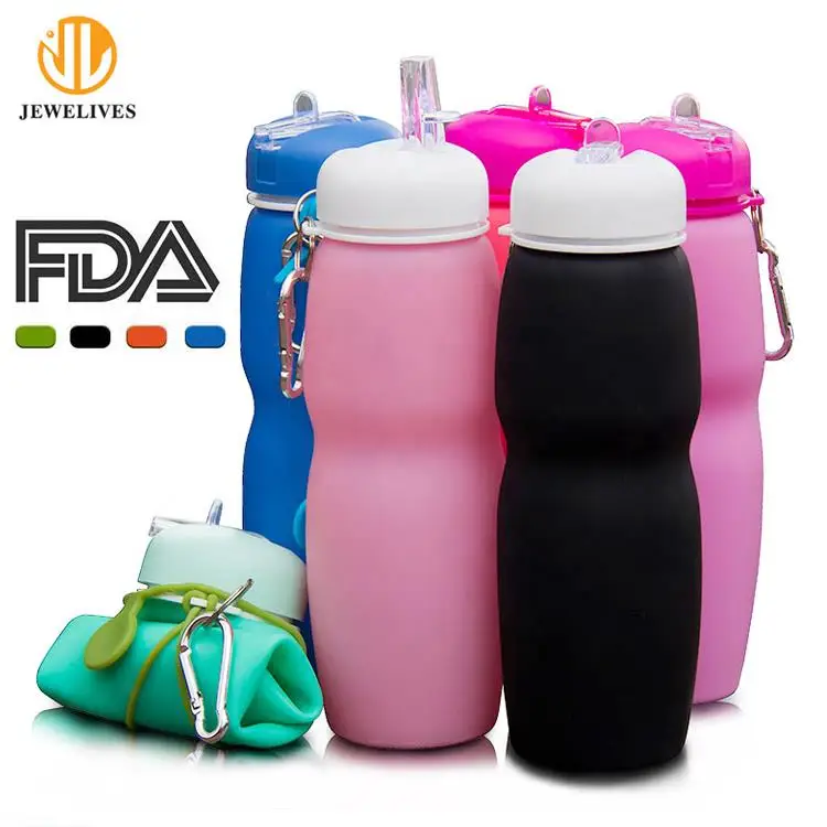 Alibaba лучшие продавцы Экологичная силиконовая соломенная бутылка для воды с логотипом