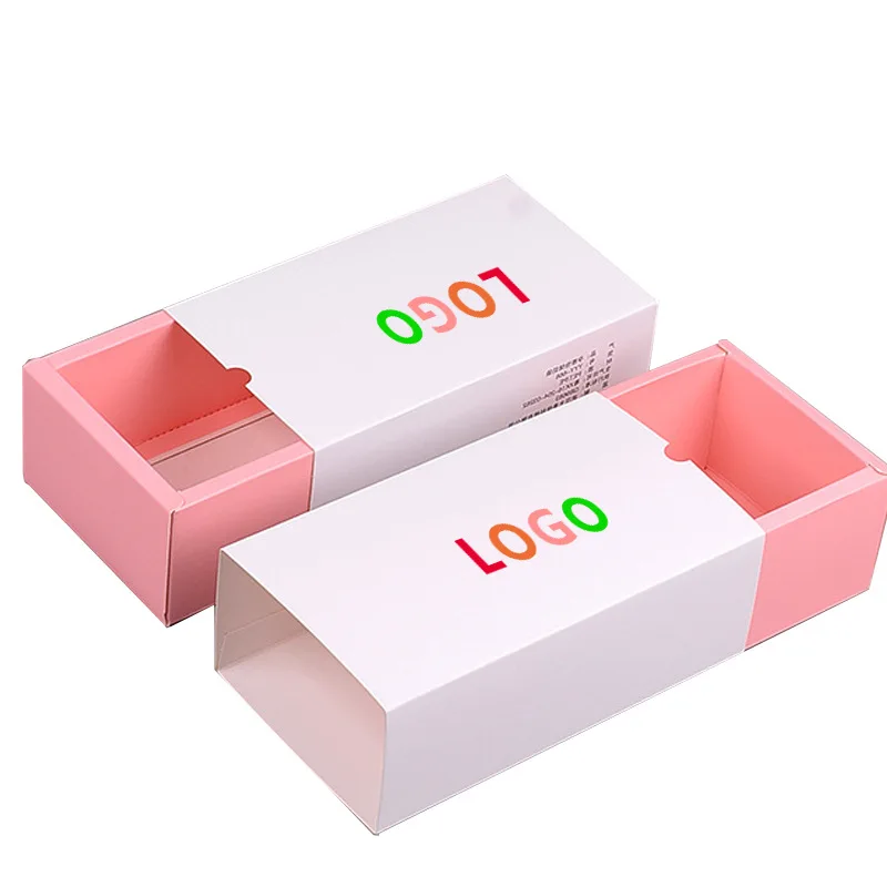 custom small black kraft white cardboard draw sliding style paper folding gift box