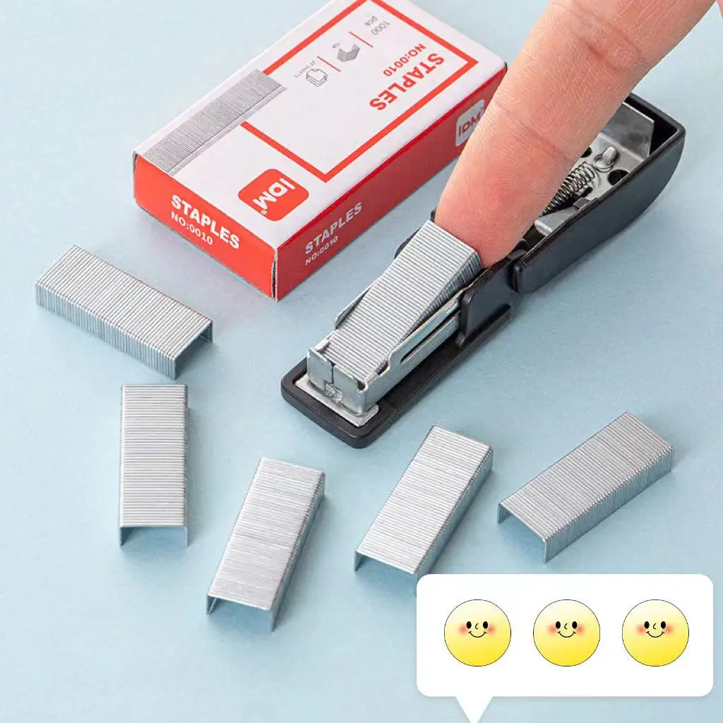 Factory Direct Sale Wholesale 10# Staples 1000 Box Staples Office Binding Small Mini 10 Size Metal Staples