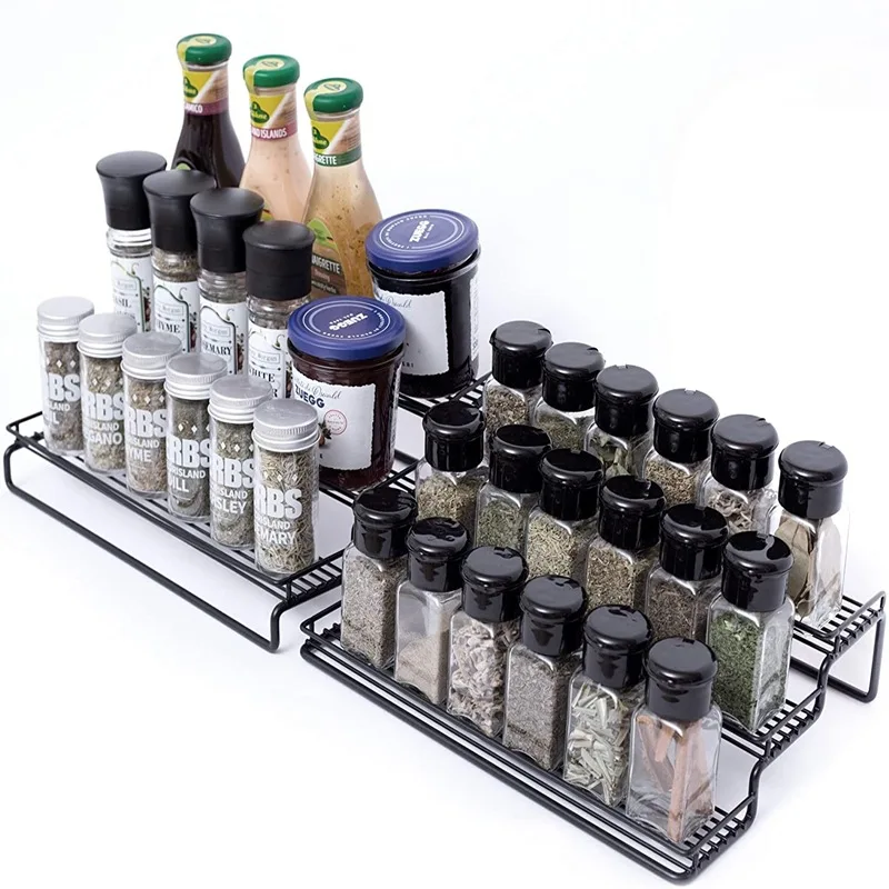 Кухонная полка для специй хранения из кованого железа многоярусная слива в ванной комнате