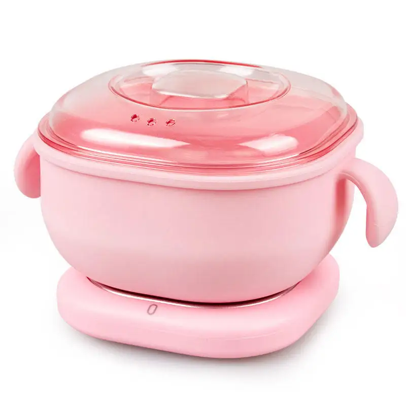 Pink Foldable Silicone Wax Bowl Mini Wax Heater Heating Hair Removal Wax Melting Pot Warmer