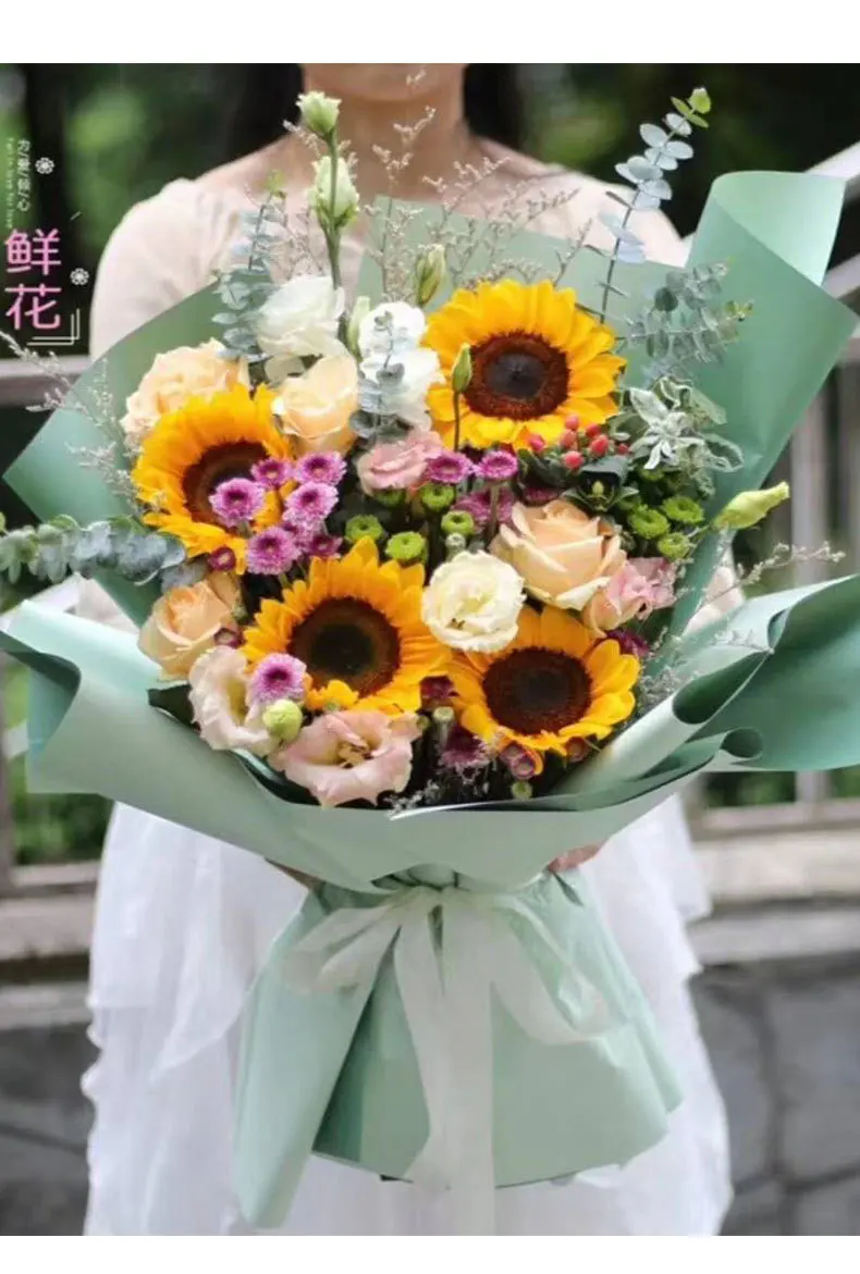 High Quality Flower Wrapping Wrapping Rolling Paper 2 Tone Colors Waterproof Bouquet Flower Wrapping Paper