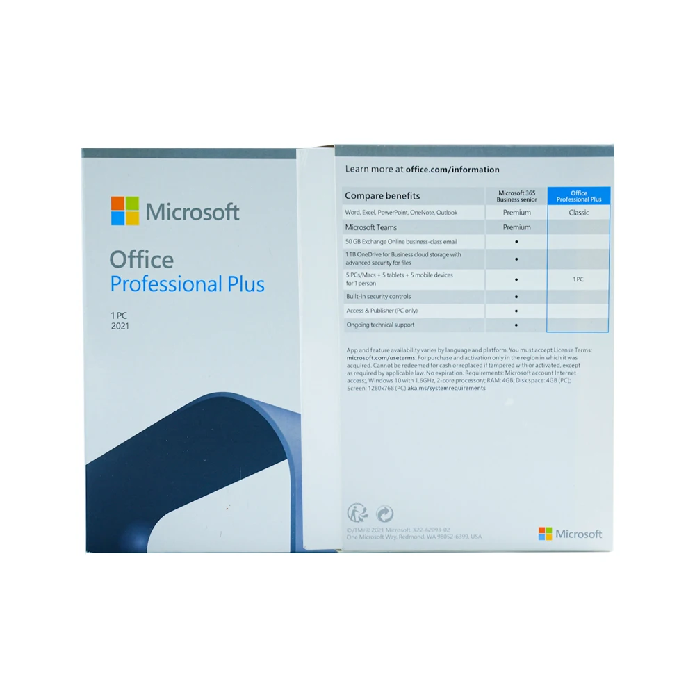 Оригинальный чехол для ключей Office 2021 Pro Plus 1 шт. во всем мире 100% профессиональная онлайн Активация плюс гарантия хватает на