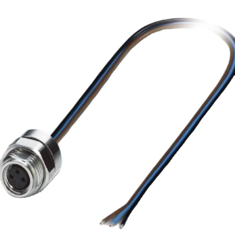 3 pin 4 pin 6 pin female metal circular plug M8 cable wire connector