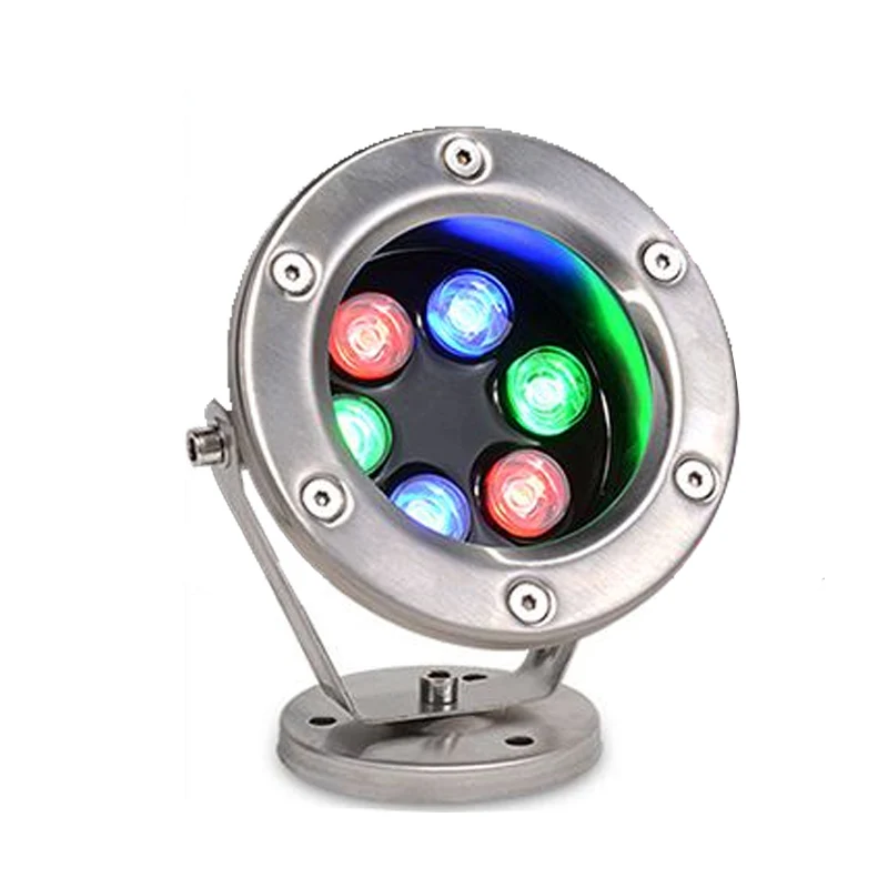 Открытый IP68 водонепроницаемый 12 В мини RGB светодиодные фонтанные огни из нержавеющей стали небольшой бассейн для ландшафта подводных дисплеев