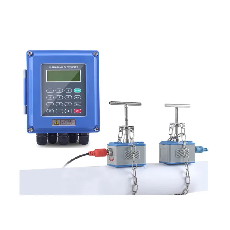 Precise digital display insertion clamp on ultrasonic water flow meter Wall mounted ultrasonic flowmeter