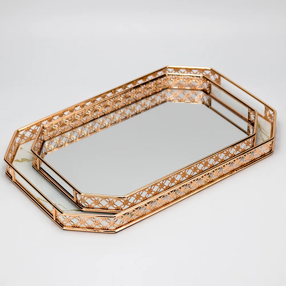 Гостиничные свечи для духов для домашнего использования, серебряное, золотое, зеркальное, десертное зеркало, декоративный стеклянный поднос для духов, туалетный столик, домашний декор