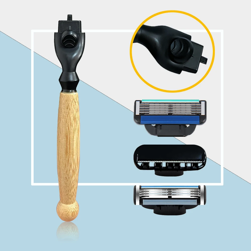 Многофункциональная бритва с бамбуковой ручкой