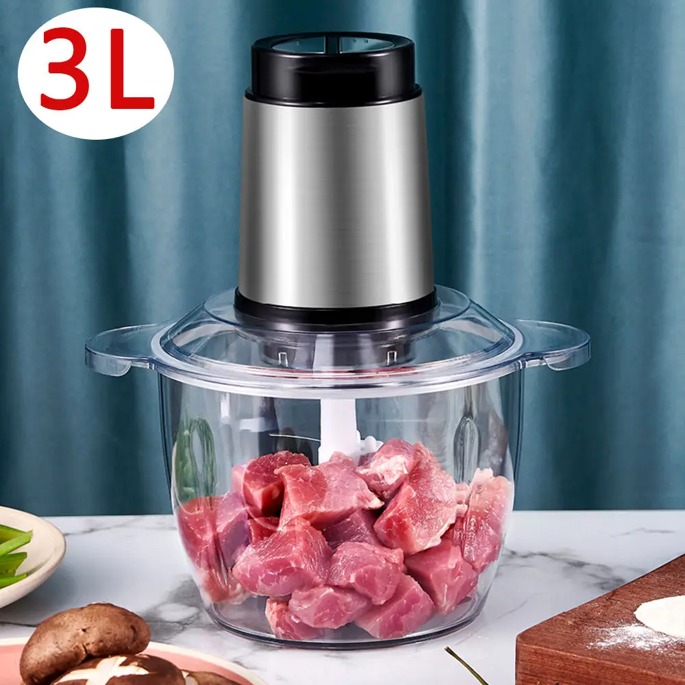 3L высокой емкости для еды из нержавеющей стали мясорубка многофункциональная машина электрическая измельчитель