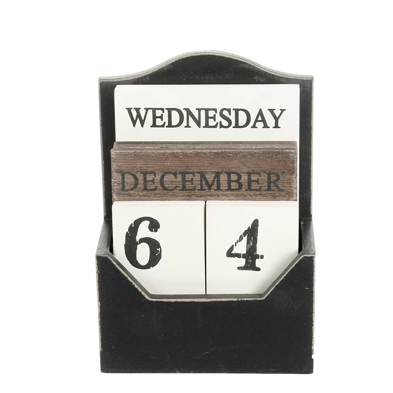 Креативный потертый деревенский винтажный деревянный блок вечный календарь на 365 дней
