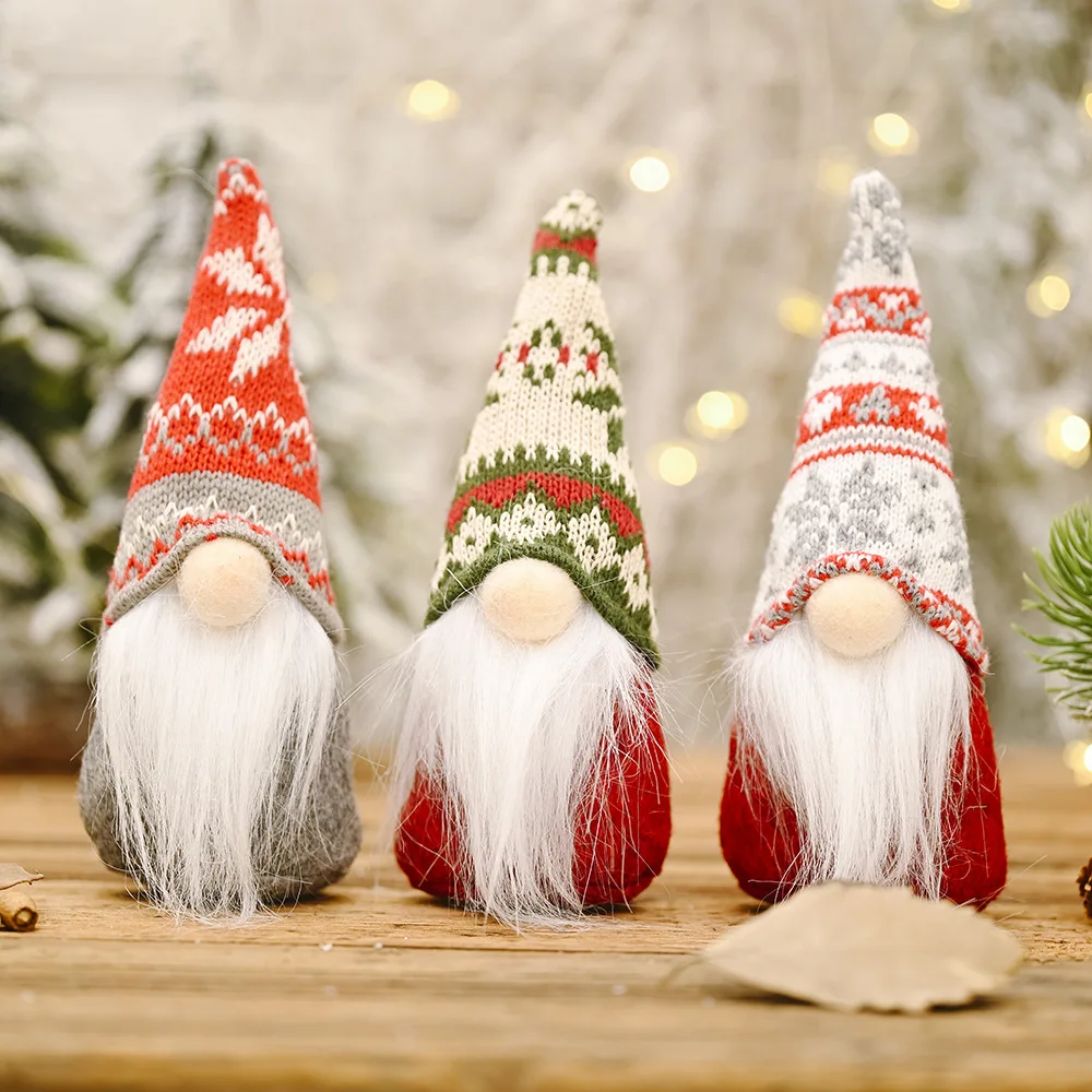 Christmas Plush Faceless Gnomes Doll Decor New Year Snowflake Ornament Home Restaurant Xmas Party Forest Old Man Decoration