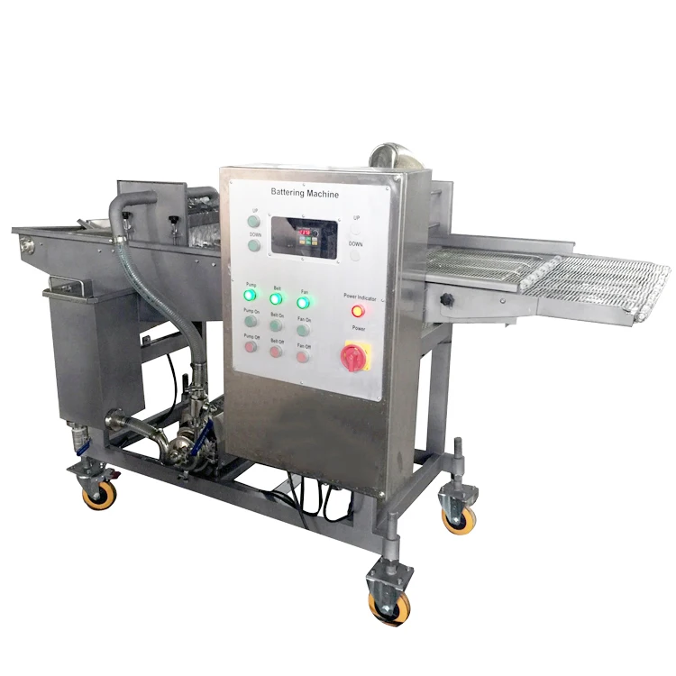 Thin Thick Cutlet Batter Burger Chicken Prawn Burger Patty Fillet Maker Waterfall Evenly Spraying Forming Covering Machine