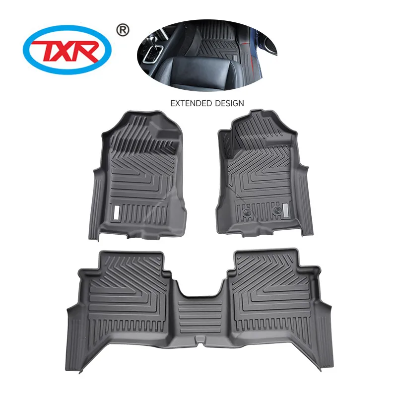 auto durable easy cleaning Trunk Mat car accessories 3D Plastic vehicle TPE car floor mats floor line for  ford ranger T8 T7 T9