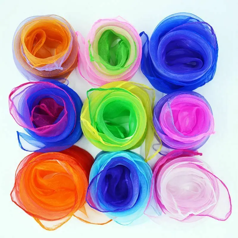 2021 customized turbo juggling chiffon scarf balance training magic scarf bright scarves