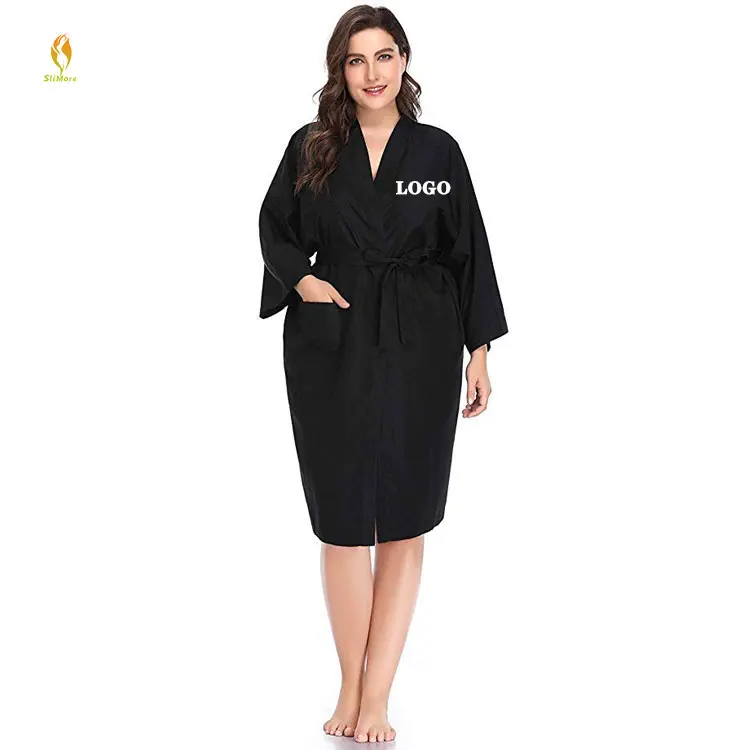 Professional Waterproof Barber Custom Logo Polyester Beauty Client Kimono Hairdressing Spa Robe Salon Gown Hairdresser