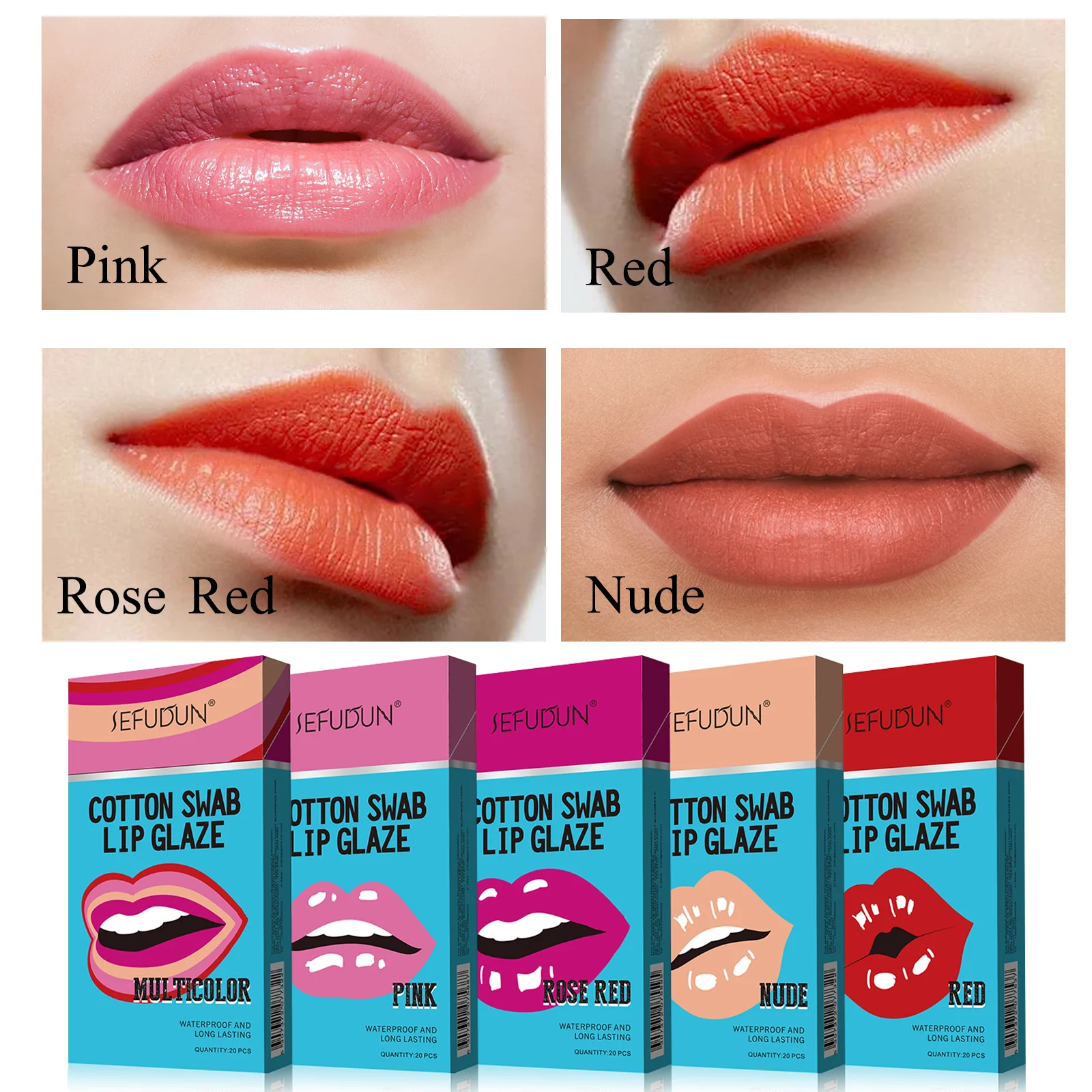 SEFUDUN Wholesale Novelty Cigarette Case Waterproof Long Lasting Non-stick Velvet Girls Tinted Cotton Swab Lip Gloss