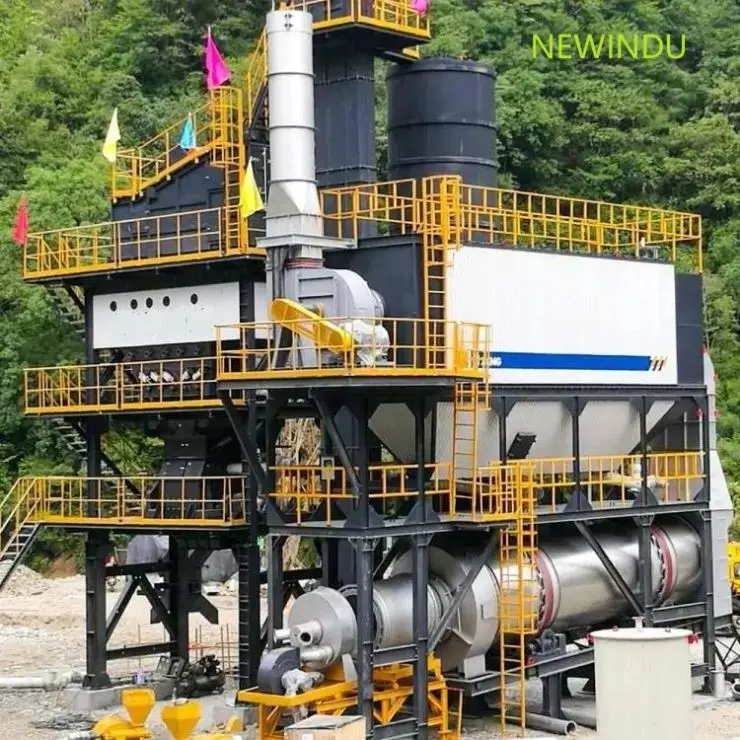 
China Supply Small Mobile Bitumen Double Drum Asphalt Batching Plant LB1200 