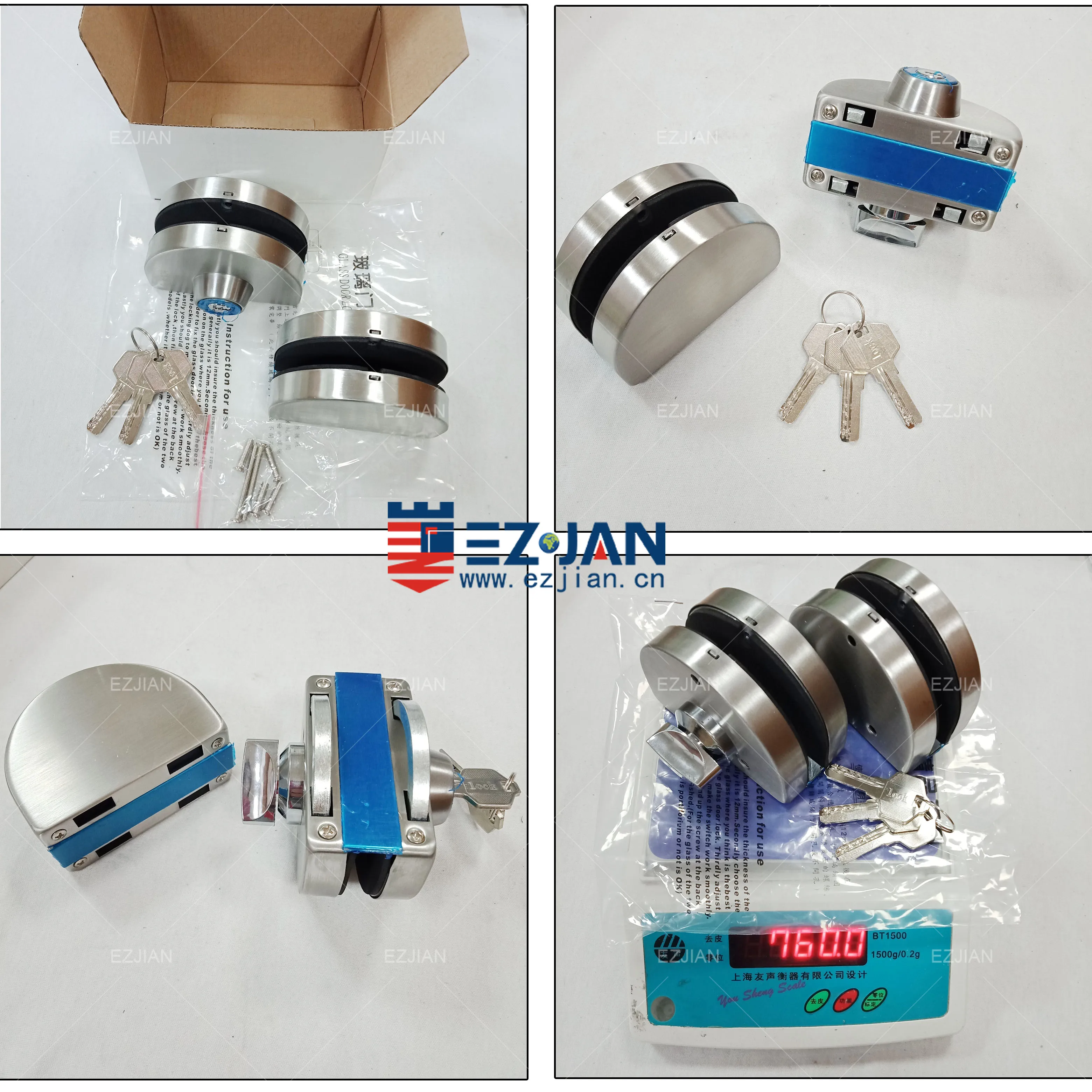 high quality glass sliding door handle zinc alloy lock