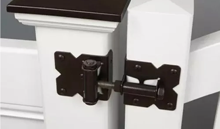 Black Self Closing Cast Iron Steel Decorative Cantilever Wrought Iron Fence Wood Gate And Vinyl Fence Gate Hardware