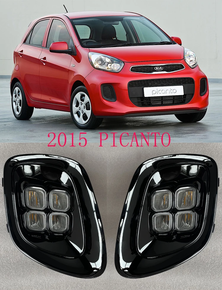 WINAUTO High Quality LED DRL Fog Light for Kia Picanto Hot Selling LED Daytime Running Lights for Kia Picanto 2018-2020