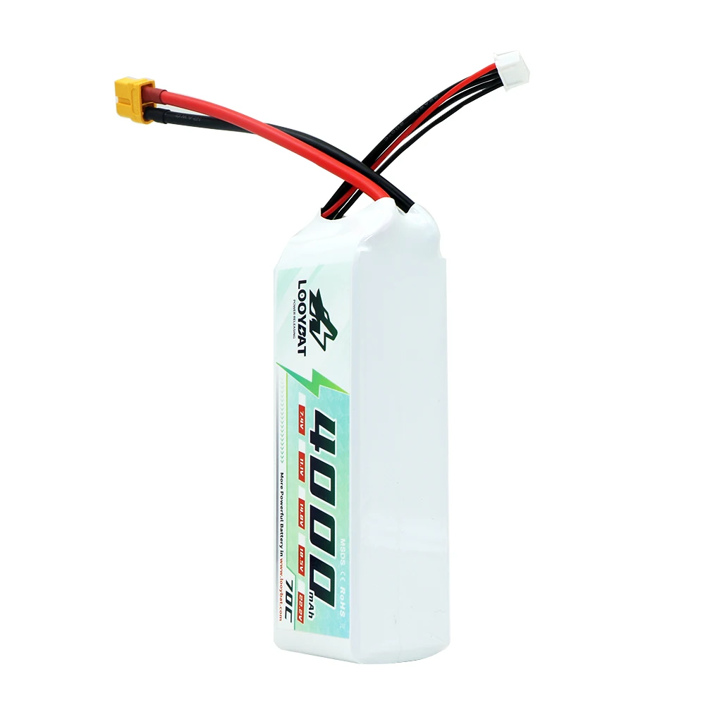 LOOYBAT 3800mAh 4000mAh 3S 11.1V 4S 14.8V 60 70C RC Boat Car Lipo Battery Pack For FPV Drone Quadcopter Helicopter Airplane