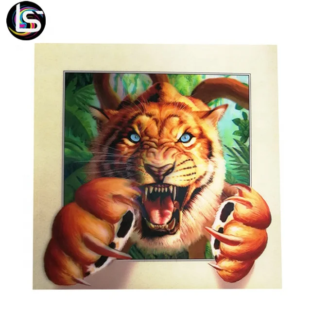 Custom Lenticular Printing Lion Painting 3d Effect Animal Pictures