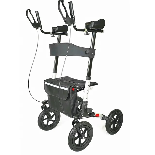 
Upright Adjustable Height 4 Wheels Rollator For Adults 