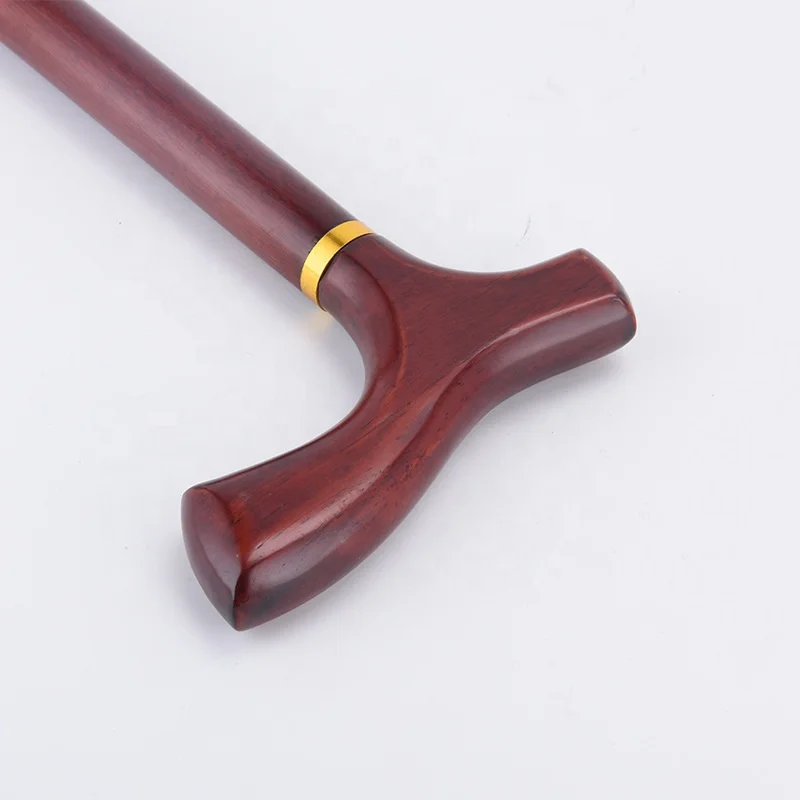 Wholesale of solid wood canes with wooden handle carving techniques crutches for elderly walking stick