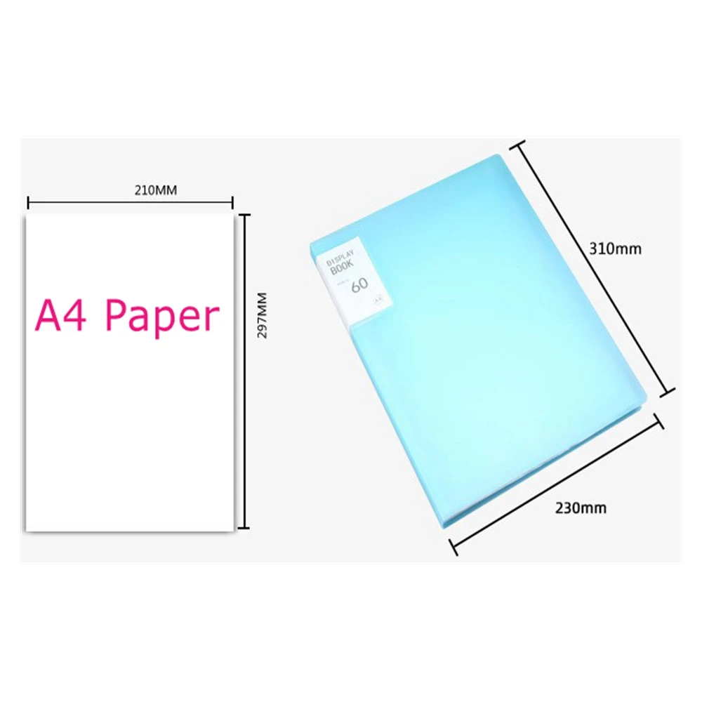 A4 PP clear transparent refillable display pocket file folder presentation clear book