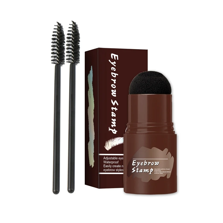 4 Color Custom Logo brow Stamp With Eyebrow Cards One Step Brow Stamp Shaping Kit Black Eye Brow Stamp