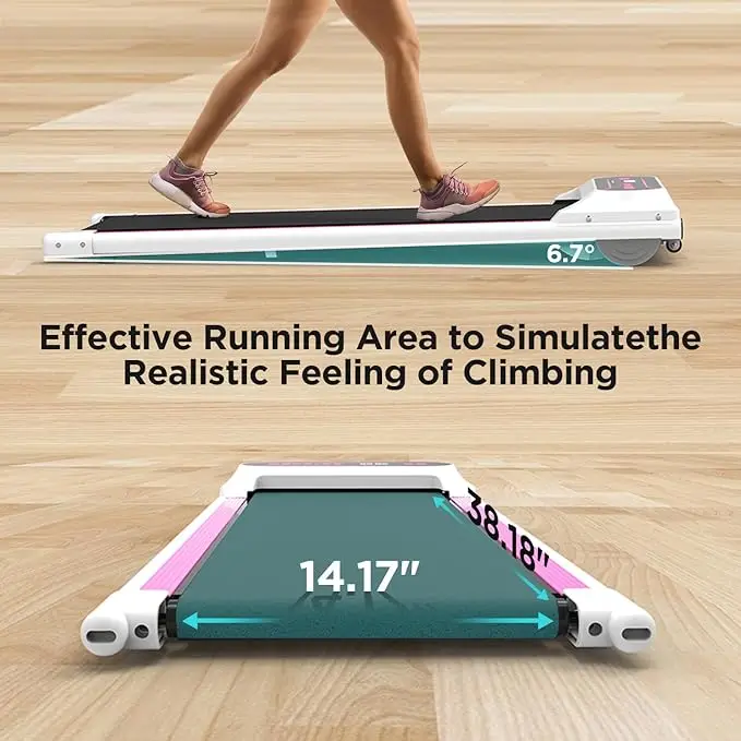 Under Desk Treadmill, Walking Pad Treadmill fitness home gym Electric Small Treadmills Compact  Machine PINK