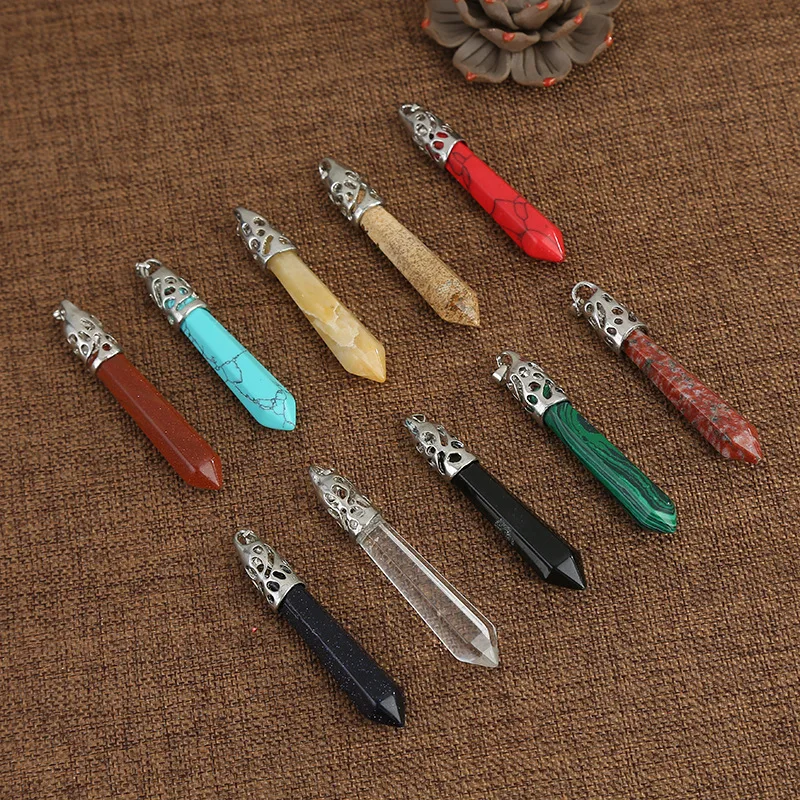 
 Хит продаж, ожерелье из натурального камня с кристаллами, агат, шестигранное Нефритовое ожерелье, ювелирные изделия, подвеска, 7 чакр, ожерелье  