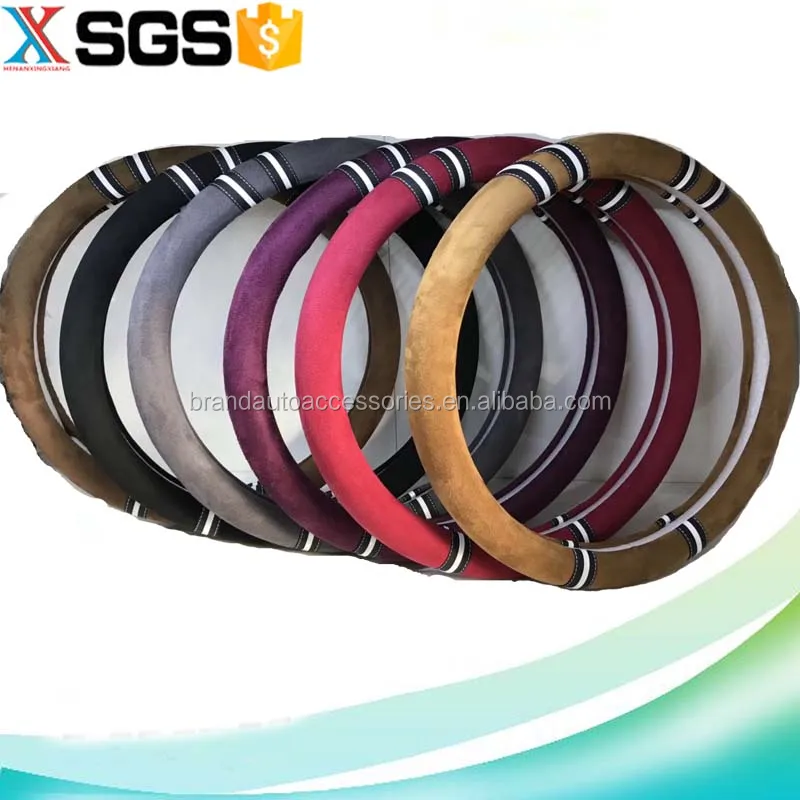 Wholesale Anti-slip car leather steering wheel cover in multi color