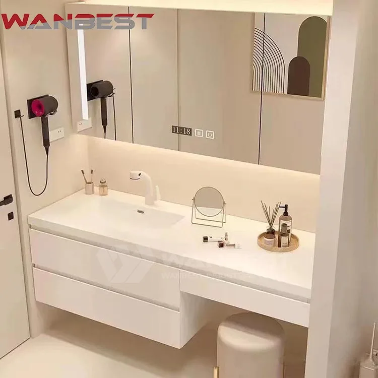 Modern bathroom cabinet with sink home hotel toilet vanity acrylic marble wash basin
