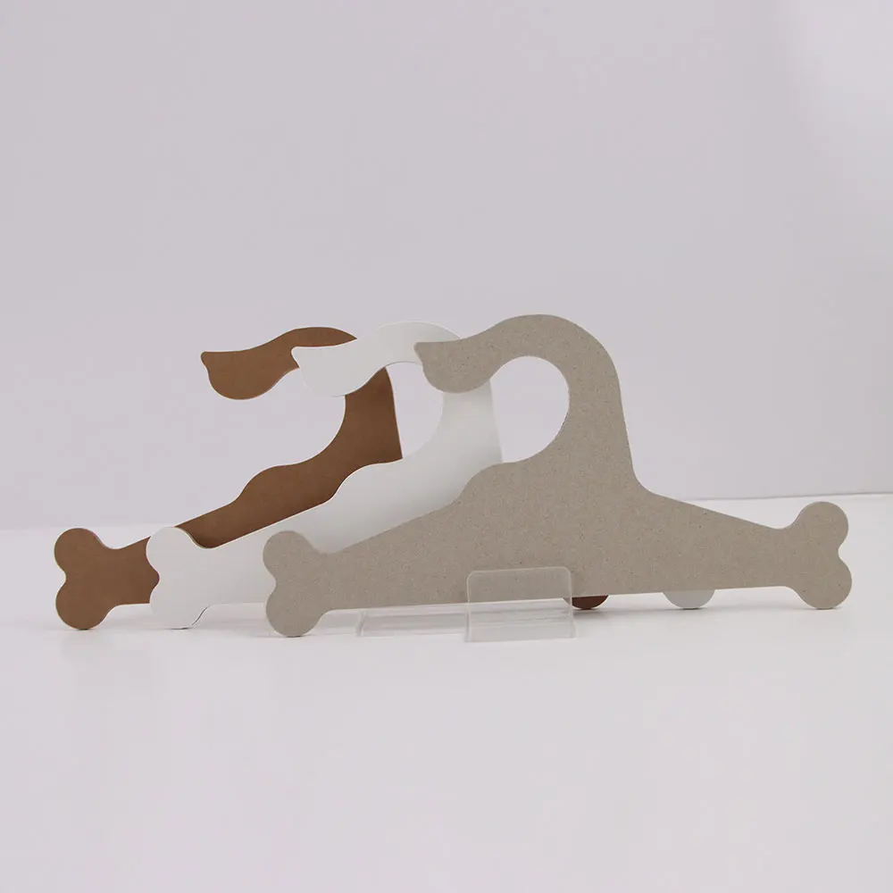 Cute design pet cardboard hanger paper animal clothing hangers customized pet dogs & cats hangers with paper cardboard