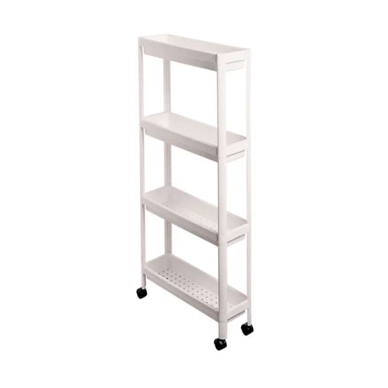  Bedroom shelf bathroom toilet layered plastic trolley dormitory bedside floor- standing gap with