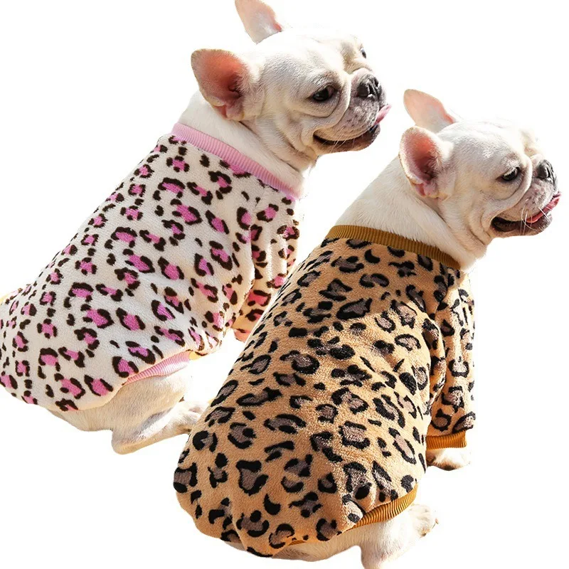 2024 Top Sale Autumn and Winter Warm Pet Pajamas Fashion Leopard Dog Coat