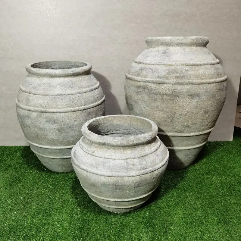 2024 New Design Antique Pottery Pots Outdoor Concrete Cement Planter Pots for Garden and Home