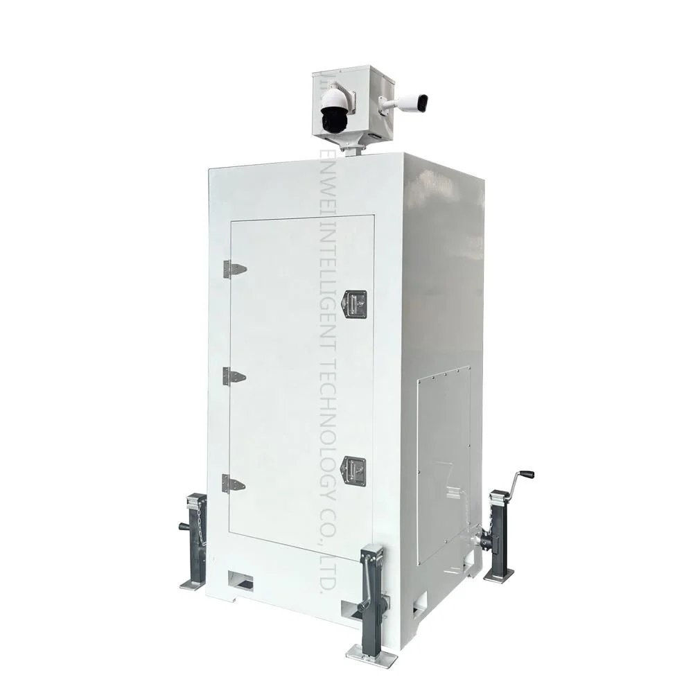 Cuboid Mobile CCTV Tower Security Camera Tower for Construction Site Monitoring