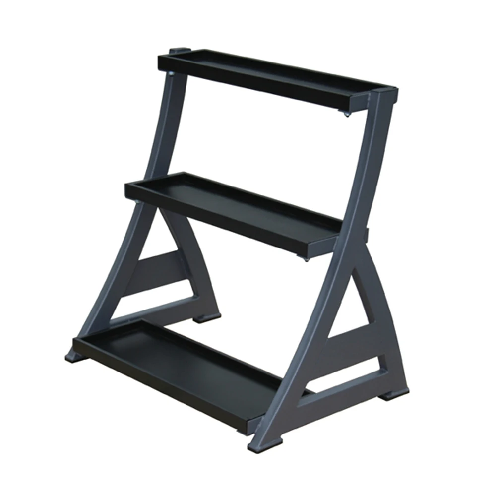 Professional Fitness Gym Equipment Manufacture Of 3 Tiers Dumbbell Kettlebell Rack