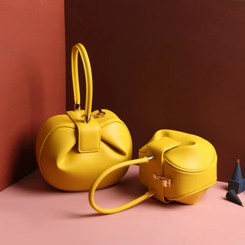 Luxury Women Hand Bags Famous Brands Handbags 2021 New Design Retro Dumpling Clutch Bag Genuine Leather